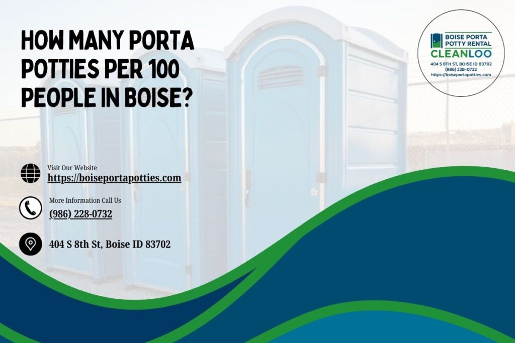 How Many Porta Potties Per 100 People in Boise? 1 How Many Porta Potties Per 100 People in Boise